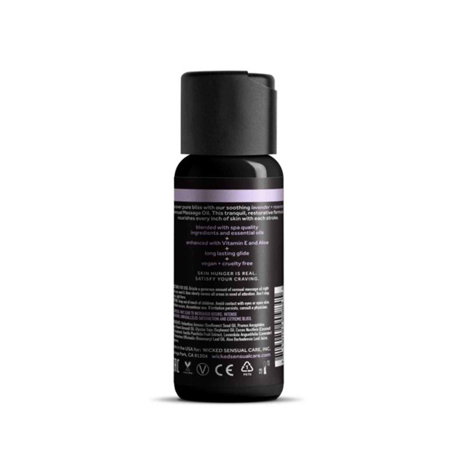 Wicked Sensual Care Lavender + Rosemary Massage Oil 4oz - Vegan & Cruelty-Free