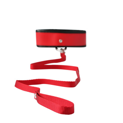 Sex and Mischief Red Leash and Collar Set – Nylon, Adjustable