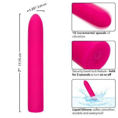 CalExotics Rechargeable Classic Chic Standard Vibrator – Pink – Multi-Speed Waterproof