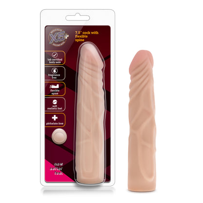 Blush X5 7.5 Inch Dildo with Flexible Spine - Beige