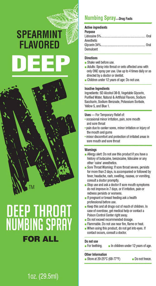 Little Genie Deep AF Spearmint Flavored Deep Throat Spray – 1 Oz