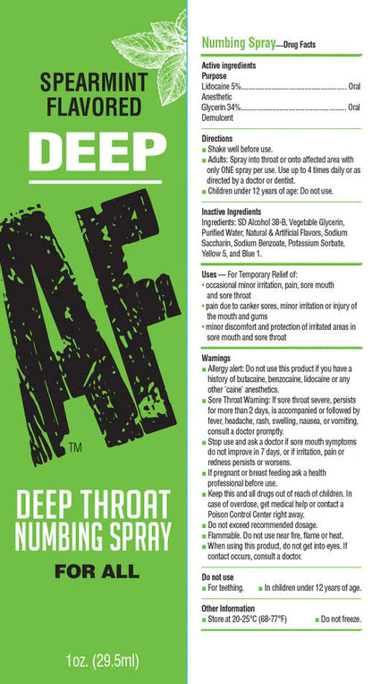 Little Genie Deep AF Spearmint Flavored Deep Throat Spray – 1 Oz