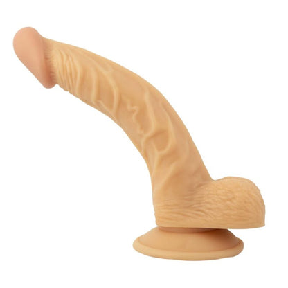 All American Whopper-Flesh Flexible Curved Dong with Suction Cup Base - Beige
