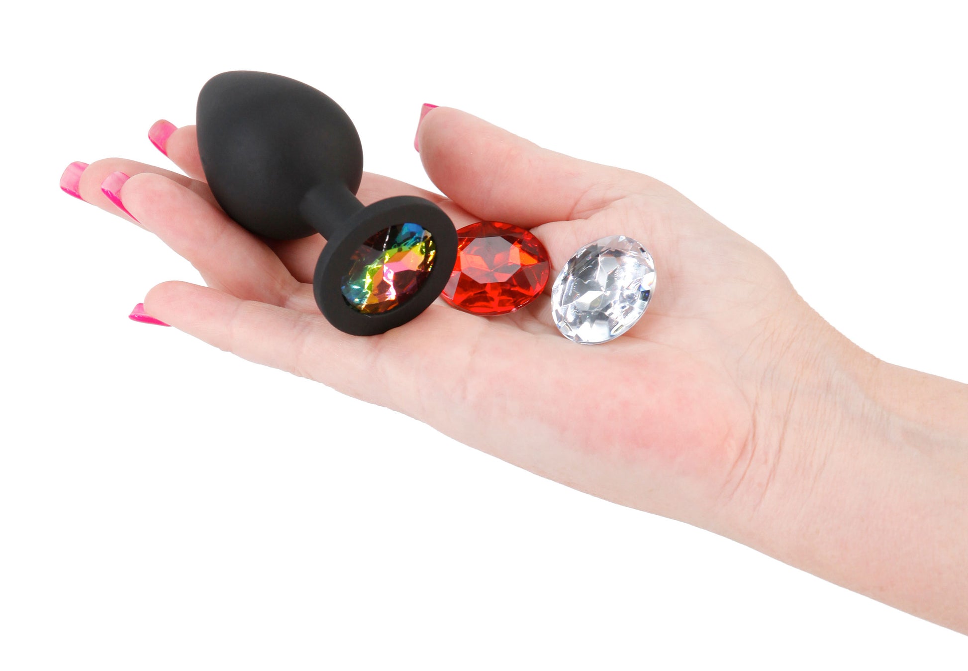 Glams Xchange Round Medium Accessory with Interchangeable Gems - Black