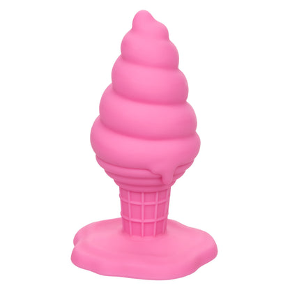 CalExotics Yum Bum Ice Cream Cone Butt Plug - Pink, Waterproof with Suction Cup Base