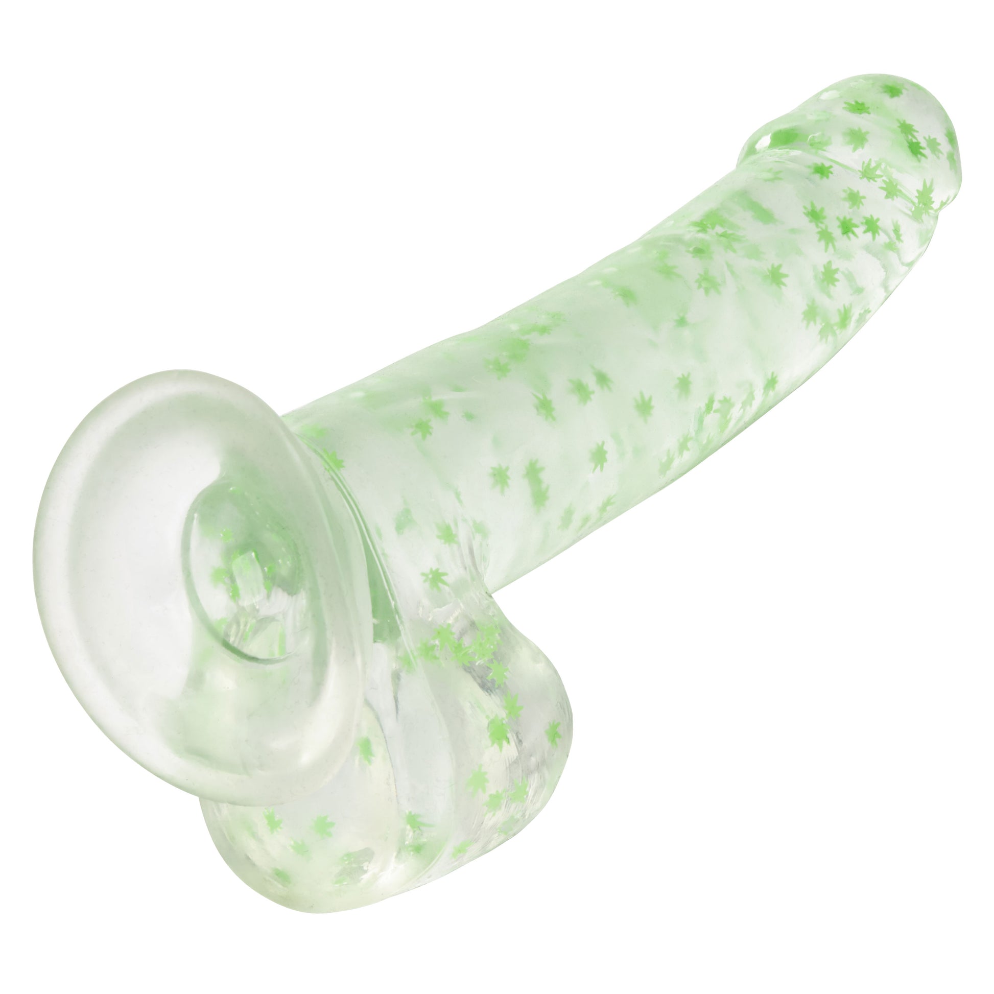 CalExotics Naughty Bits I Leaf Dick Glow-in-the-Dark Dong - 8 Inch, Green