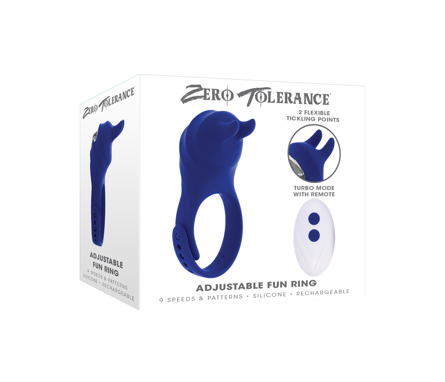 Evolved Novelties Adjustable Fun Ring – Blue – Vibrating Ring with 9 Speeds