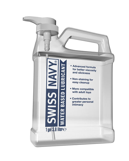 Swiss Navy Water-Based Lubricant 1 Gallon - High Viscosity for Adult Toys