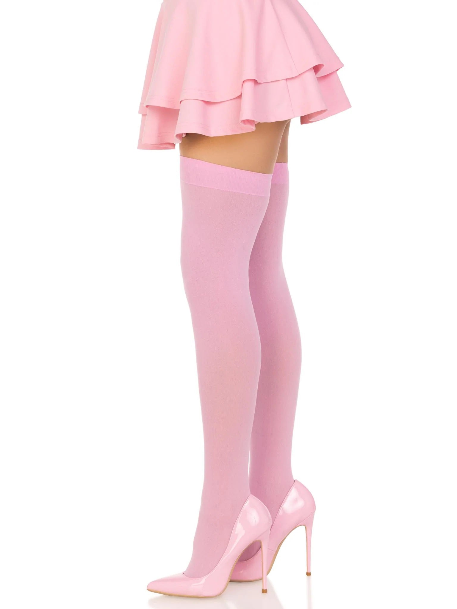 Leg Avenue Luna Thigh High Stockings - Pink - One Size - Comfortable and Stylish
