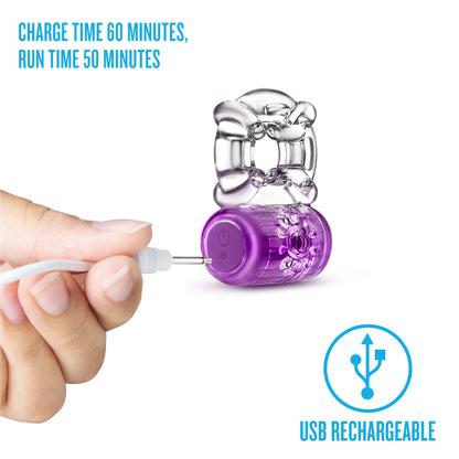 Blush Play With Me Pleaser Rechargeable C-Ring - Purple - Multi-Function