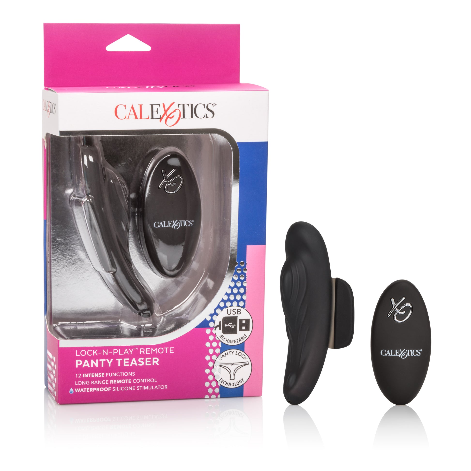 CalExotics Lock-N-Play Remote Panty Teaser – Black – Wireless Multi-Function Stimulator