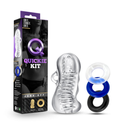 Blush Quickie Kit Jerk Off Stroker with Donut Rings - Clear