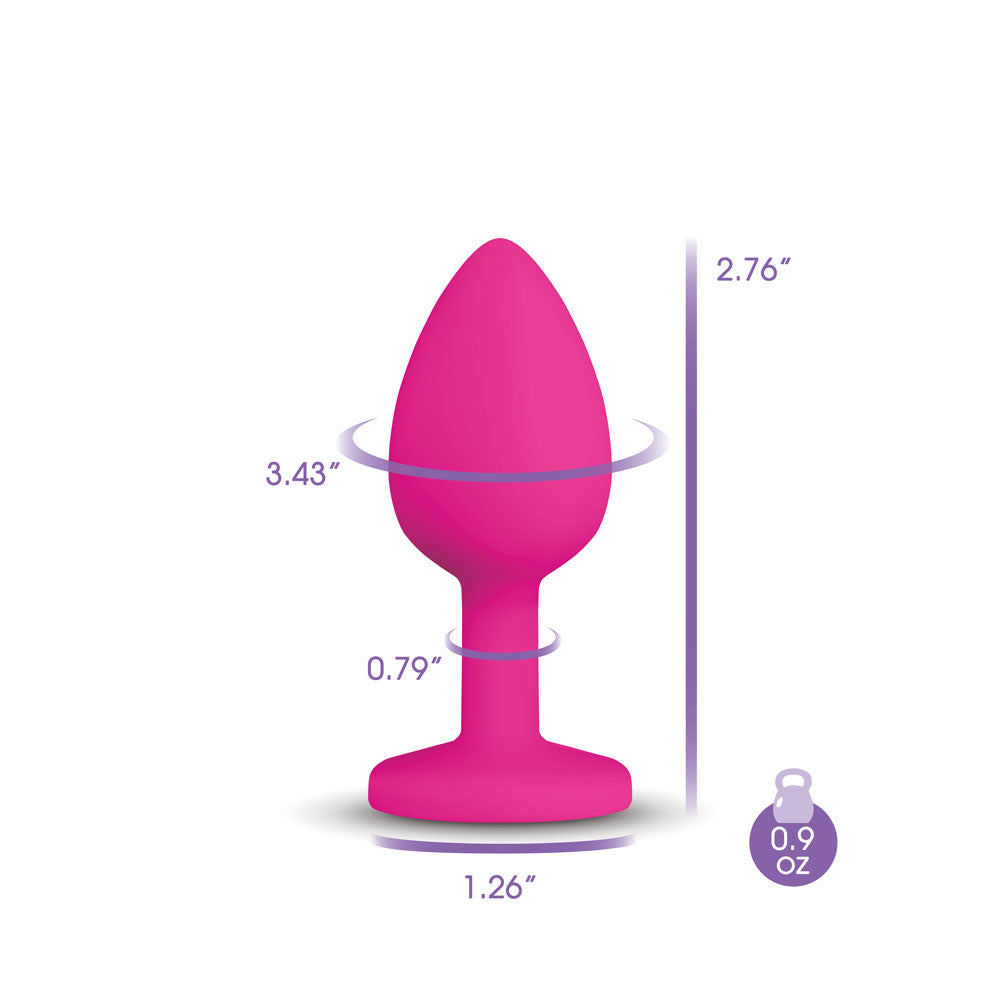 Cheeky Charms Gemma Purple Gem Pink Silicone Anal Plug – Small
