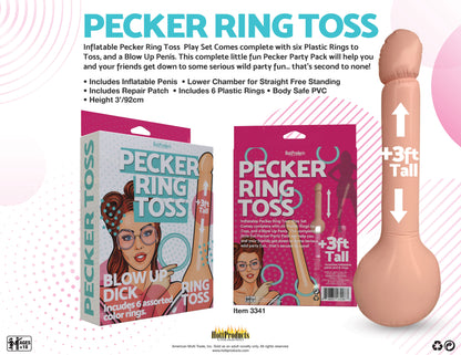 Hott Products Inflatable Pecker Ring Toss Game Set – Beige