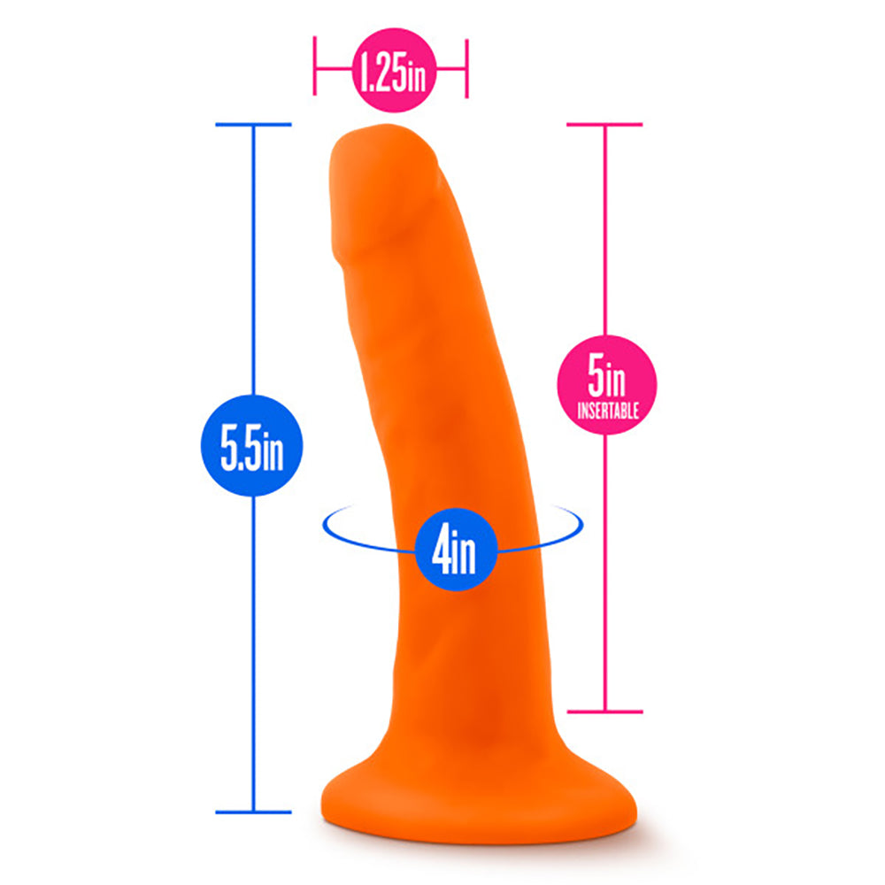 Blush Neo 5.5 Inch Dual Density Cock - Neon Orange
