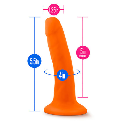 Blush Neo 5.5 Inch Dual Density Cock - Neon Orange