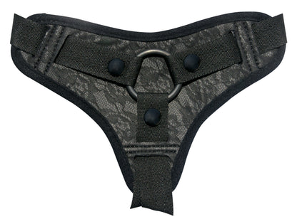 Sportsheets Sincerely Lace Strap-On Harness with Adjustable Fit – Black
