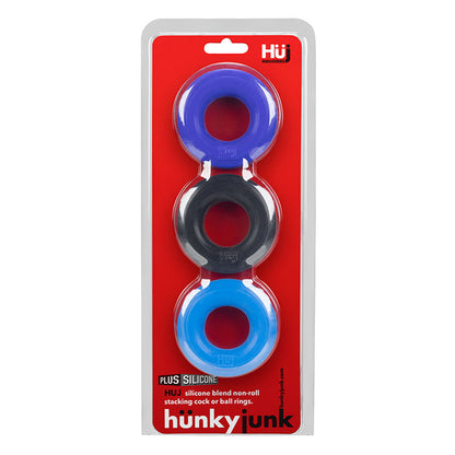 Hunkyjunk HUJ3 C-Ring 3 Pack – Blue / Multi