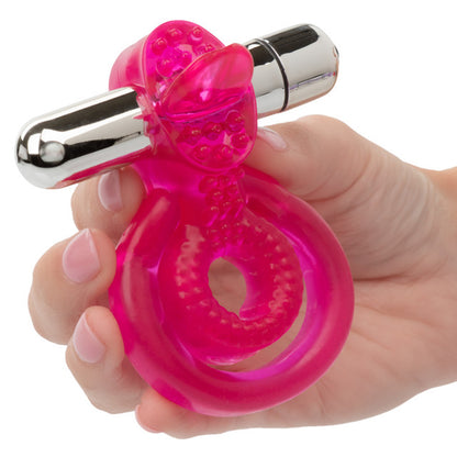 CalExotics Dual Clit Flicker Vibrating Ring with Removable Stimulator – Pink