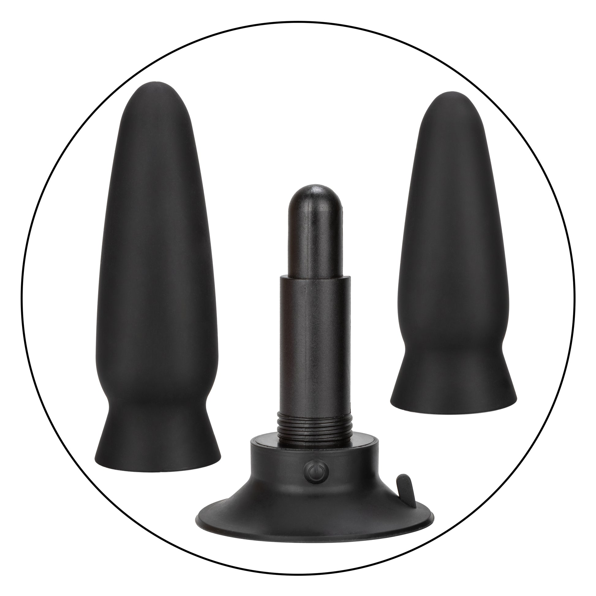CalExotics Eclipse Interchangeable Probe Set with Vibrating Base – Black
