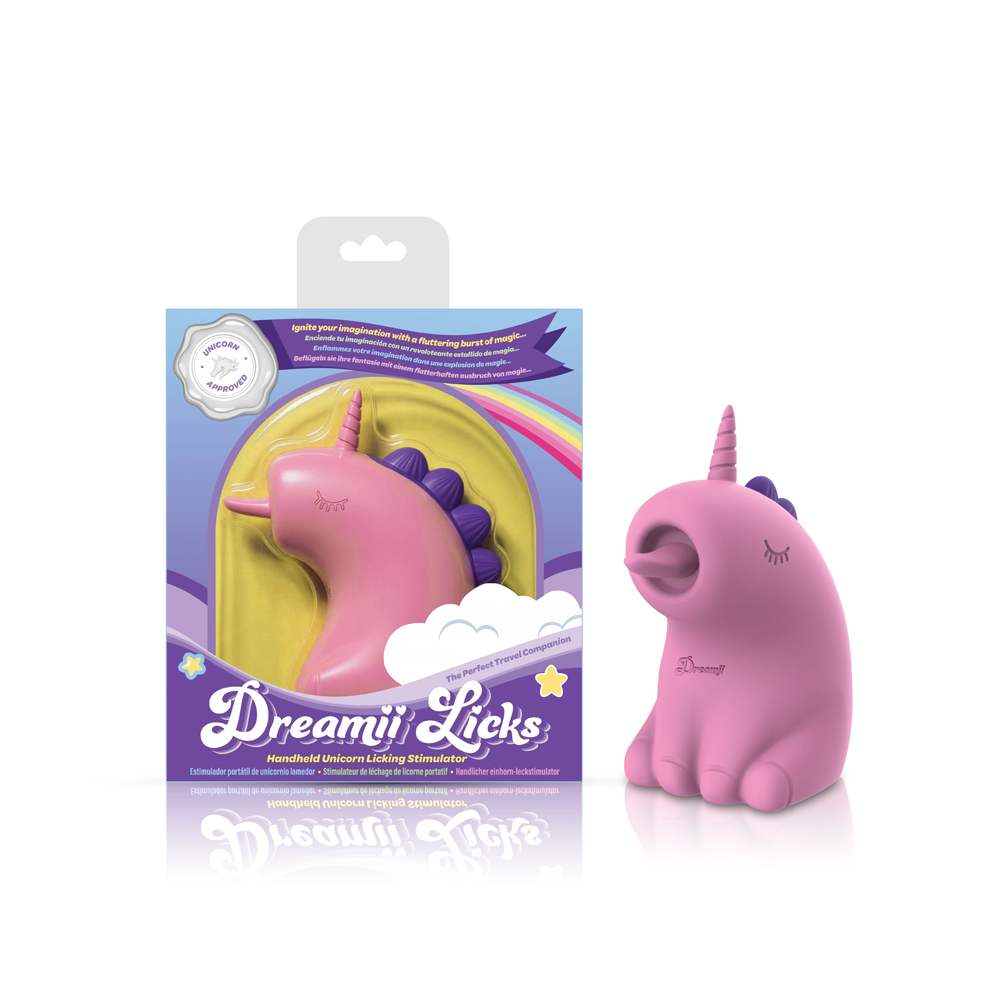 Dreamii Licks Licking Unicorn Stimulator - Multi-Speed Handheld Vibrator - Mystical Pink