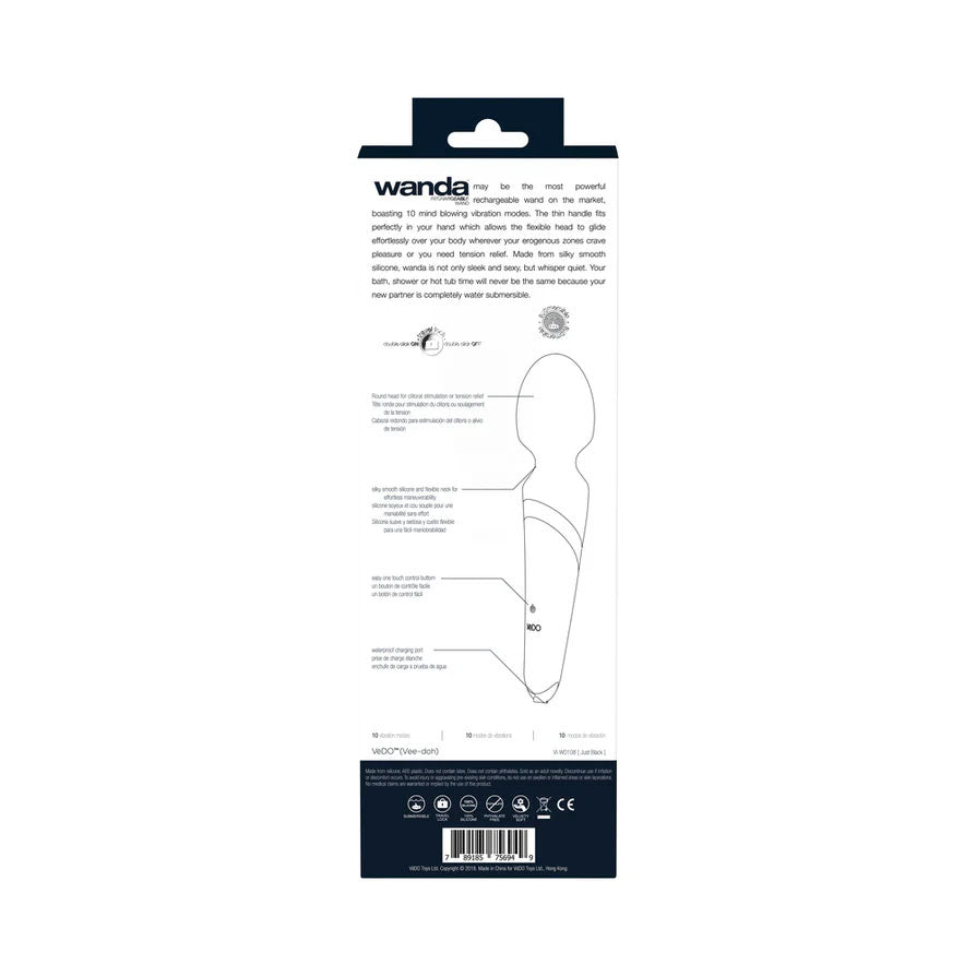 VeDO Wanda Rechargeable Wand - Multi-Function Vibrator - Black
