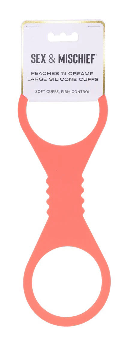 Sportsheets Peaches 'N Cream Silicone Cuffs - Large - Bendable - Peach
