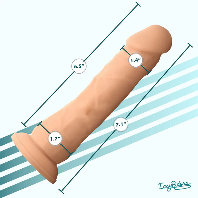 Curve Toys Easy Riders 7" Silicone Dildo - Realistic, Bendable, Tan