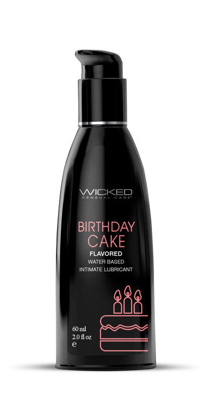 Wicked Sensual Care Aqua Birthday Cake Flavored Water Based Intimate Lubricant – 2 Fl. Oz.
