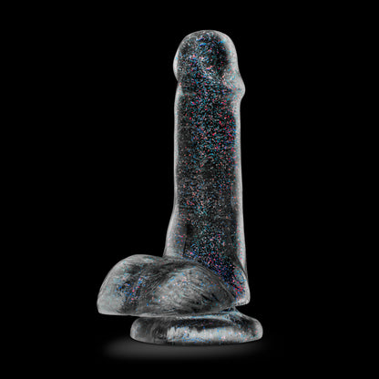 Blush Naturally Yours 6 Inch Glitter Dong - Flexible Suction Cup Toy - Sparkling Clear