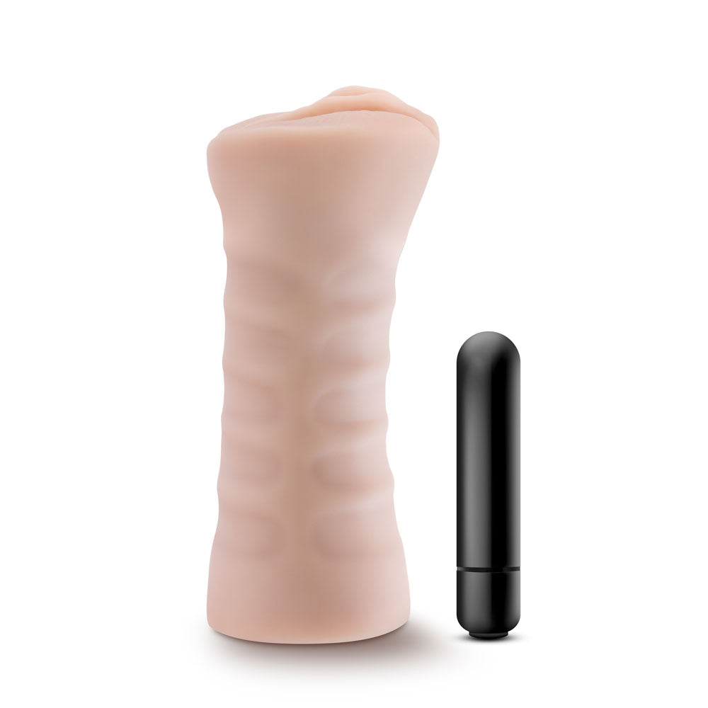 Blush M for Men Rain Vibrating Stroker with Realistic Features – Beige
