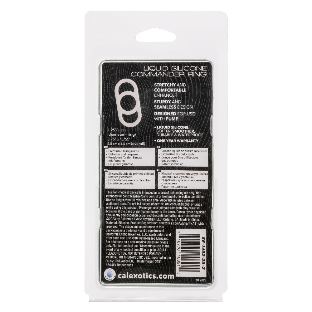 CalExotics Alpha Liquid Silicone Commander Ring – White – Waterproof