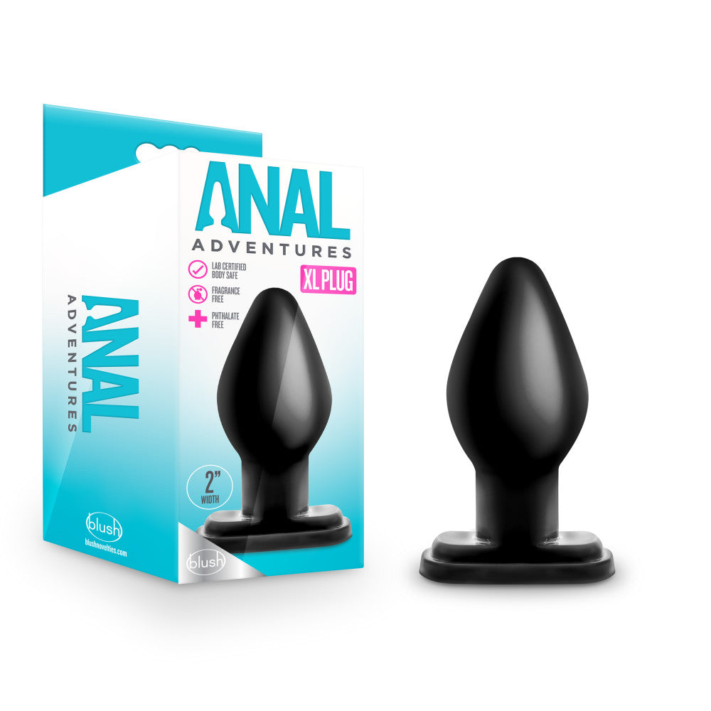 Anal Adventures XL Plug – Black – Tapered Anal Plug for Enhanced Exploration