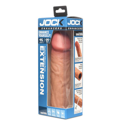 Curve Toys Jock 1.5" Silicone Penis Extension Sleeve - Tan - Realistic Design