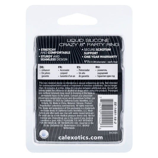 CalExotics Alpha Liquid Silicone Crazy 8 Party Ring – Multi Color
