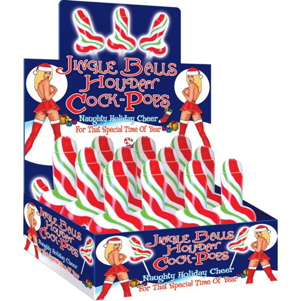 Hott Products Jingle Balls Holiday Cock Pops – 12 Piece Display – Multi