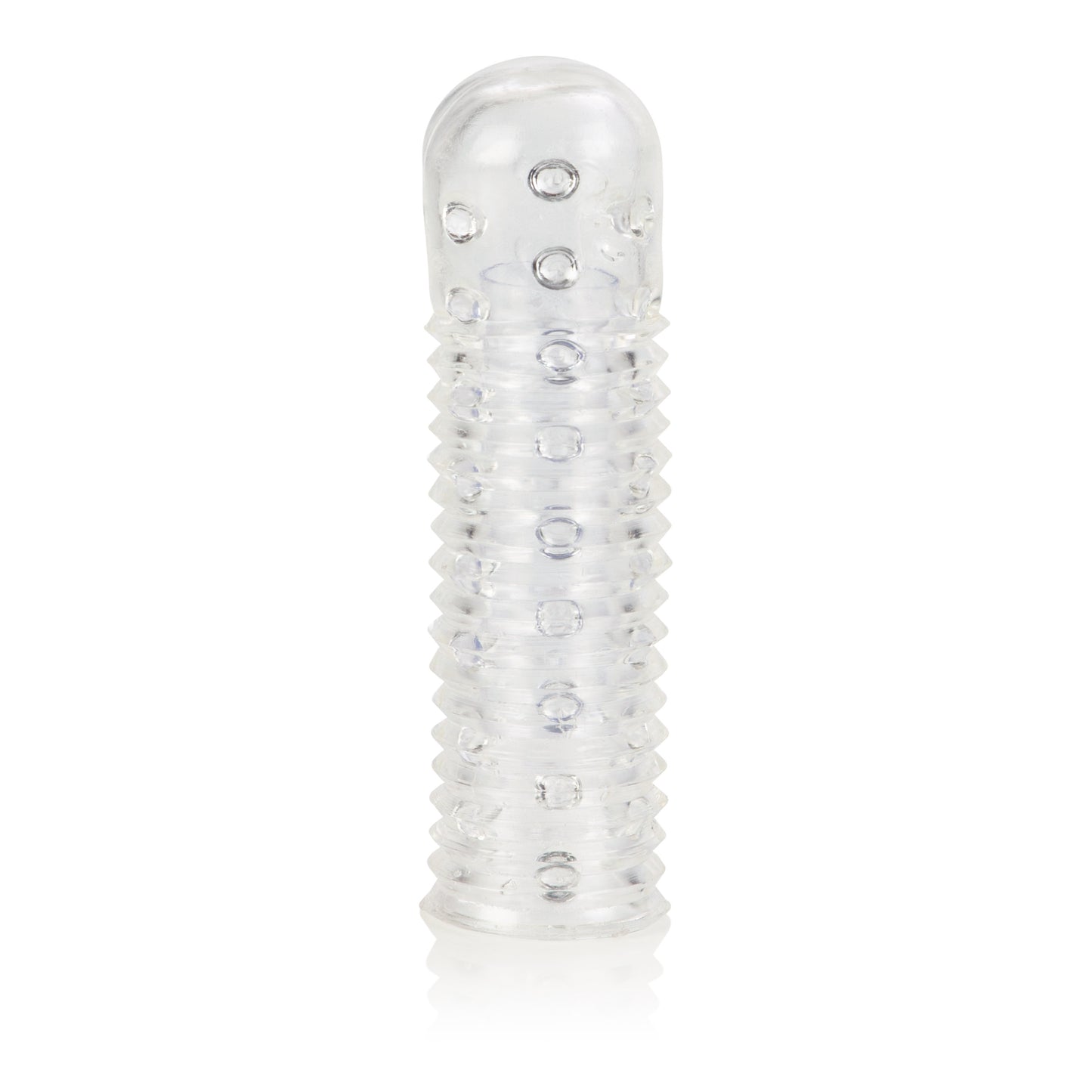 CalExotics Reversible Sleeve with Ridges and Pleasure Nodules - Clear