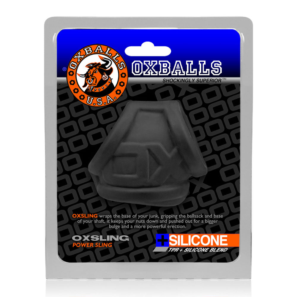 Oxballs Oxsling Cocksling - Black - PLUS+SILICONE Design with Multi-Ring Functionality