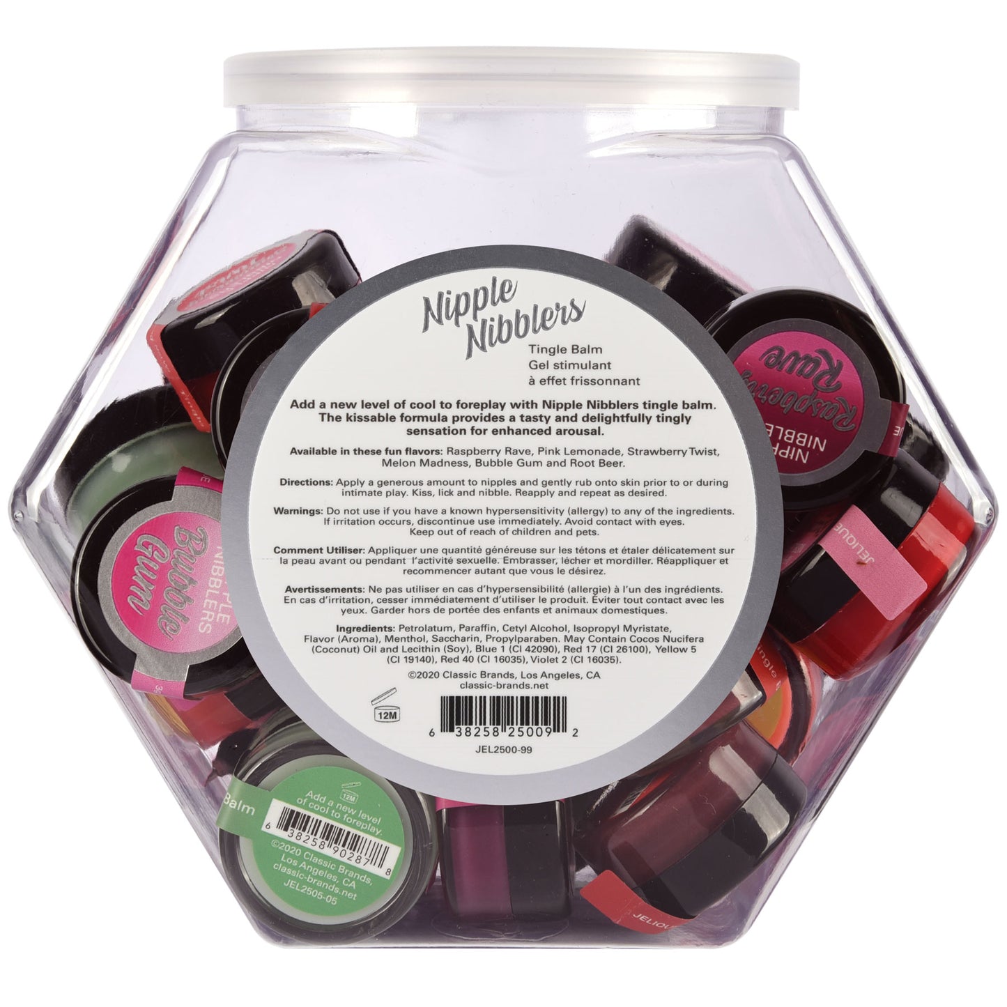Jelique Nipple Nibblers Tingle Balm - Assorted Flavors - 36 Pc. Bowl