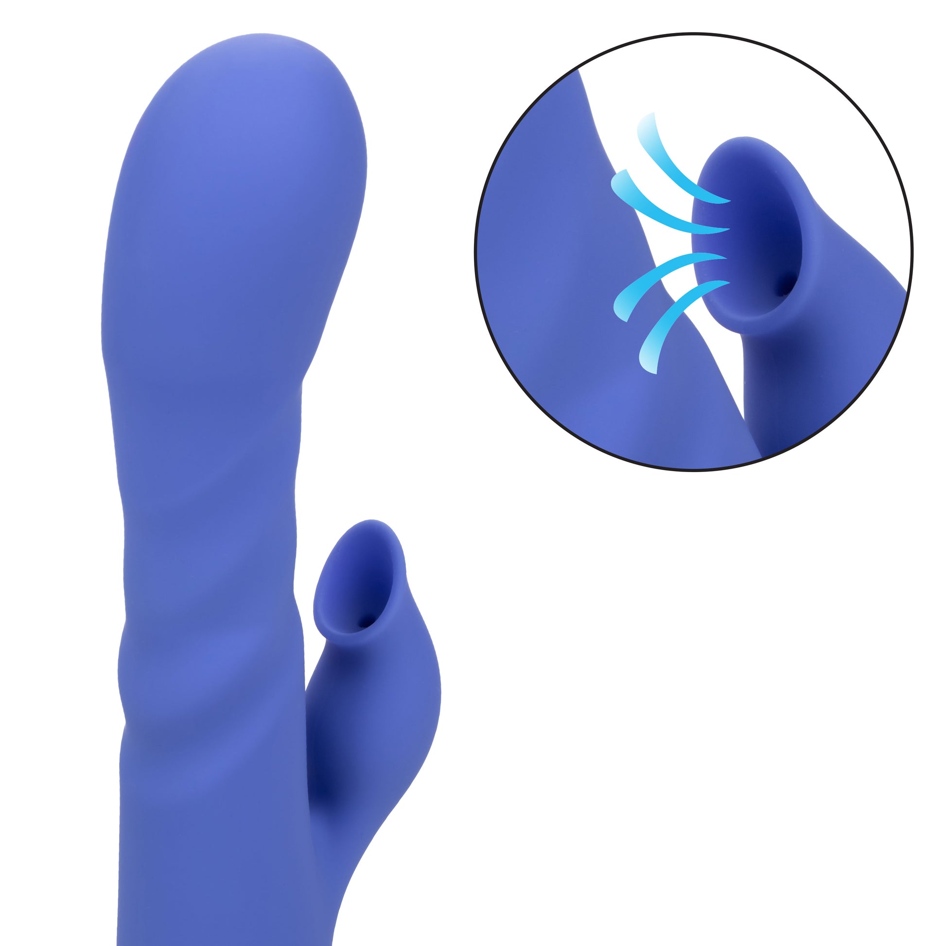 CalExotics L.A. Love Massager with Suction and Thrusting Action – Blue