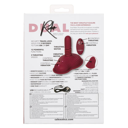 CalExotics Dual Rider Remote Control Massager – Red – Thrusting and Vibrating