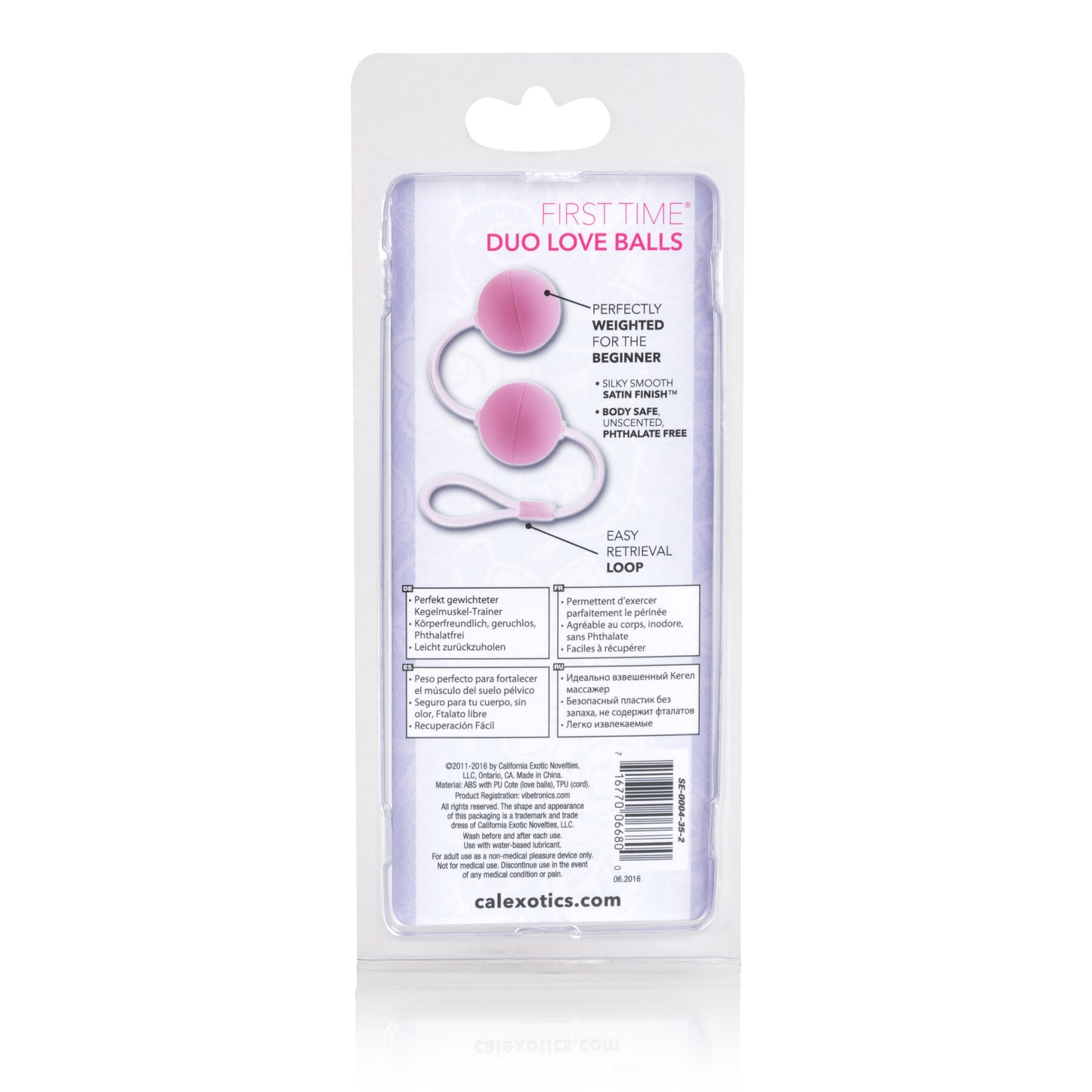 CalExotics First Time Love Balls Duo Lovers – Pink – Velvety Soft with Sturdy Retrieval Cord