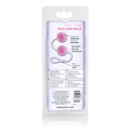 CalExotics First Time Love Balls Duo Lovers – Pink – Velvety Soft with Sturdy Retrieval Cord