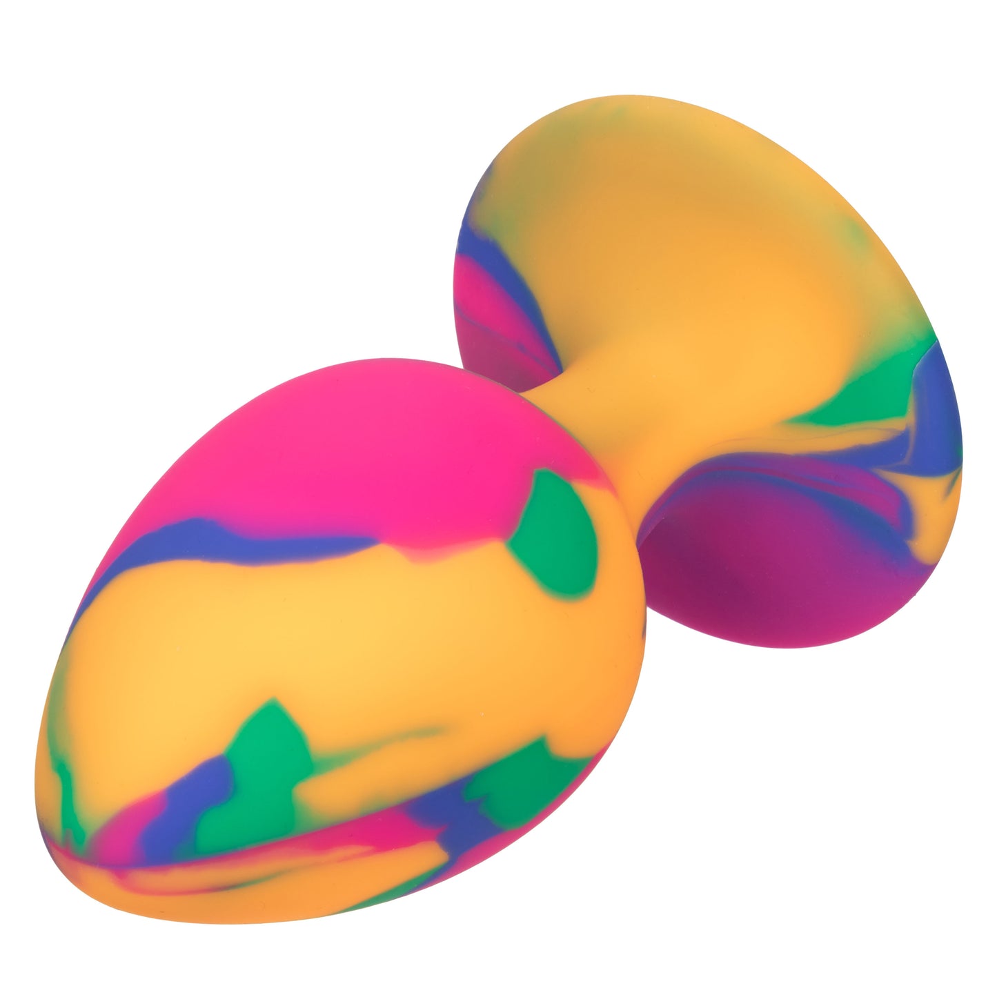 CalExotics Cheeky Large Tie-Dye Plug – Waterproof Silicone Anal Plug with Suction Cup – Multi-Color