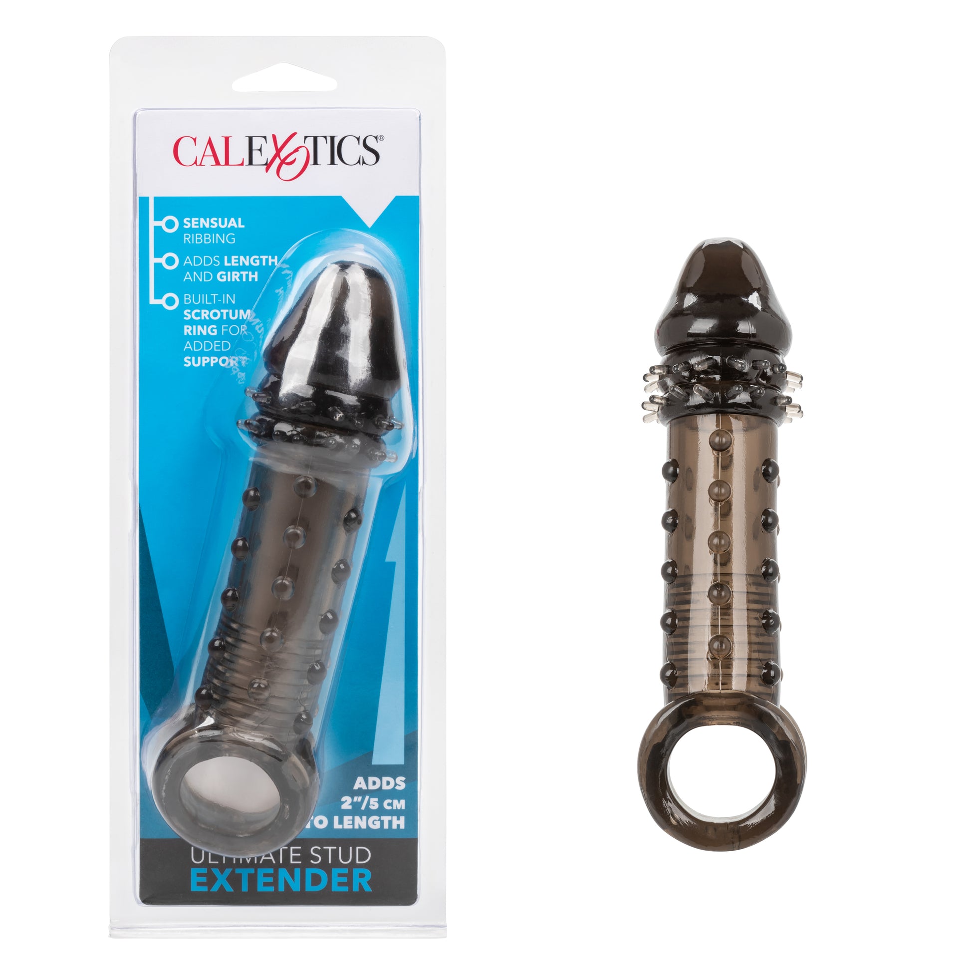 CalExotics Ultimate Stud Extender Male Enhancer – Gray, Adds 2 Inches Length