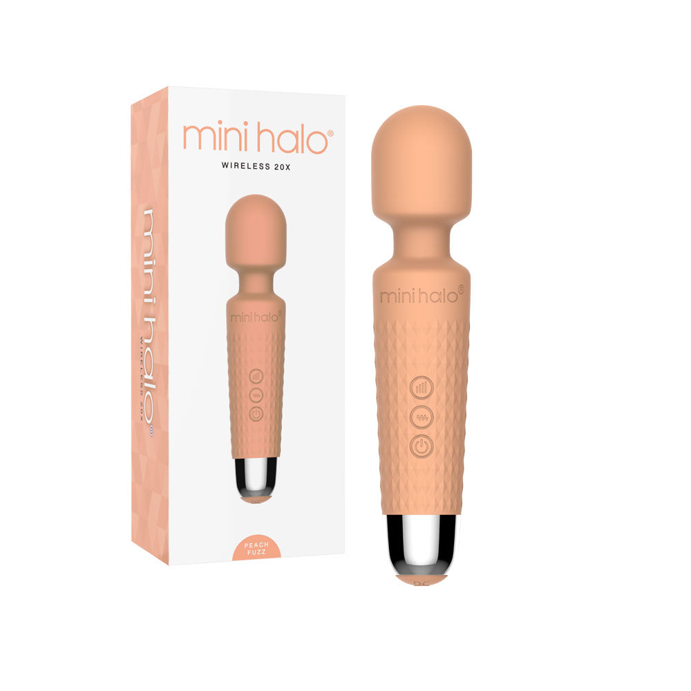 Viben Mini Halo Peach Fuzz Wand Massager – Rechargeable, 20 Vibration Patterns, Water Resistant