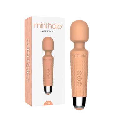 Viben Mini Halo Peach Fuzz Wand Massager – Rechargeable, 20 Vibration Patterns, Water Resistant