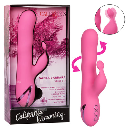 California Dreaming Santa Barbara Surfer – Rechargeable Vibrating Massager with Flickering Teaser – Purple