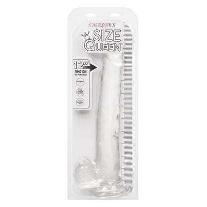CalExotics Size Queen 12-Inch Realistic Dildo with Suction Cup – Clear