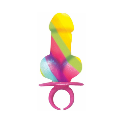 Hott Products Rainbow Cock Ring Pop - 12 Piece Display - Multi-Color